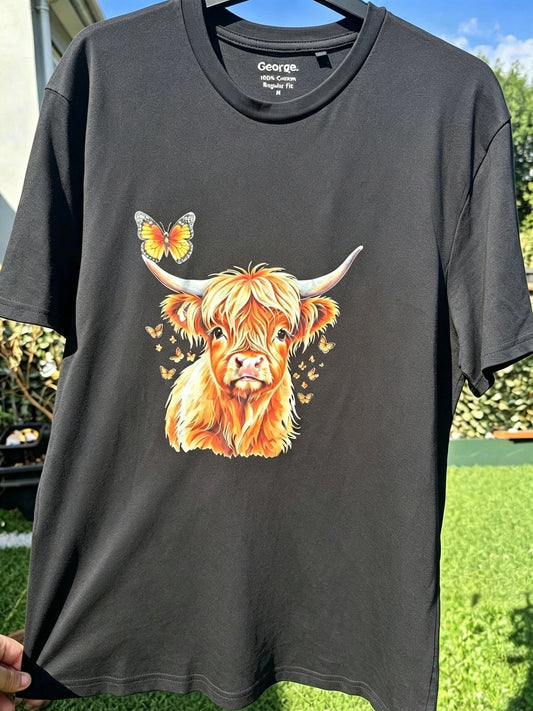 Adults highland cow t shirt (m)